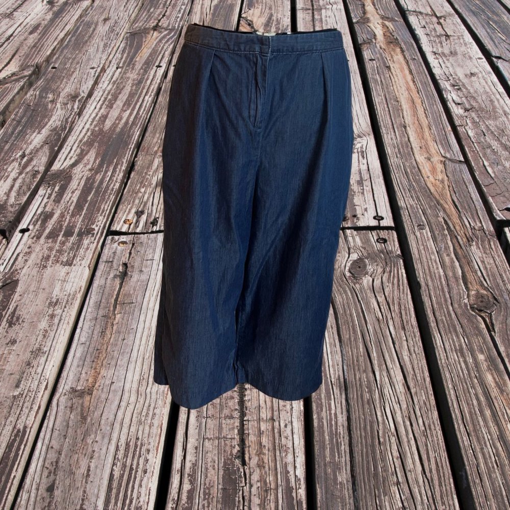 Dana Buchman Casual Denim Wide Leg Capris, 12